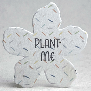 seed paper sprinkles printed flower shapes